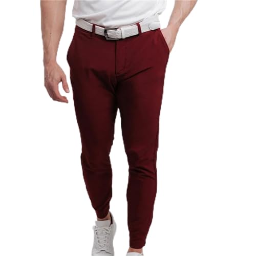 Voylansi Pantalones chinos ajustados para hombre, pantalones casuales de negocios, cómodos, para golf, con bolsillo con cremallera, pantalones de moda, pantalones ligeros de secado rápido, pantalones