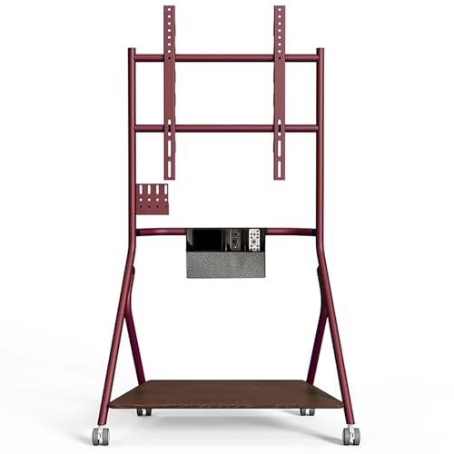 Soporte móvil para TV ajustable en altura, 79 cm, rojo miniatura 1