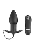 Anal Fantasy Remote Control Silicone Plug, 4 Inch, Waterproof, Black