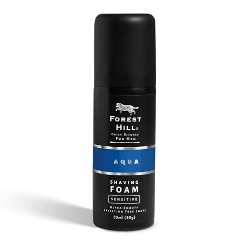 Image of Forest Hill Aqua Pre Shave Foam For Men, Goodness of Olive and Argan Oil, Mulberry, Rosemary & Peppermint Extract, Prevent Cuts and Burns, Rich Lather, Cooling Hydrating Formula, Shaving Foam, 50g