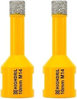 HIGHDRIL Diamond Core Drill Bit - 1-3/8"(35mm) with M14 Thread Dry drilling for Porcelain Tile Ceramic Granite Marble Stone Masonry Brick for Angle Grinders
