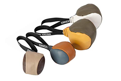 Dingo Gear Weicher Echtlederball mit Griff für das Beißtraining, Ø 11 cm, Hundespielzeug zum Apportieren und Belohnen, zufällige Auswahl