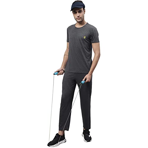 Image of Mack Jonney Cotton Solid Co-ord Set Tracksuit For Men (Pack of 2)-ANT BLK T D10 04-P
