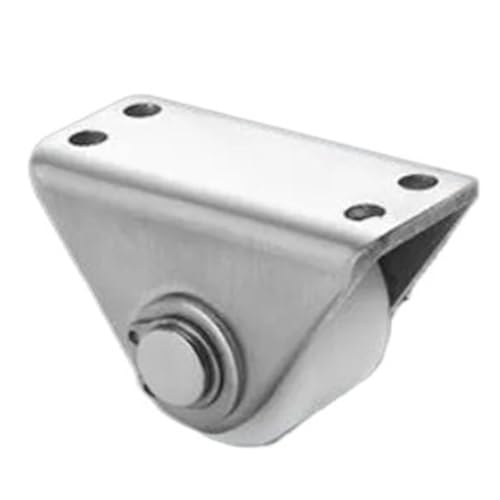 Rotella scorrevole in acciaio inox con doppio cuscinetto a rulli, guida di carico piatta per porta scorrevole in nylon, di piccole dimensioni (201-A-30) per un movimento fluido e una lunga durata