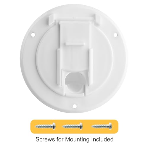 Halotronics RV 4 1/4-inch Round Electrical Cable Hatch for 30 Amp Cords (White)