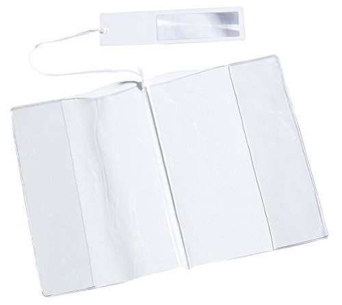 Clear Book Protector Cover with Book Marker and Magnifier 7.5" x 5" (2 Pack) - Thumbnail 2