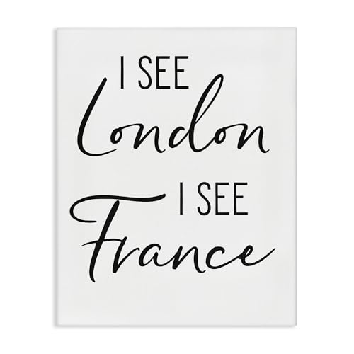 I See London and France Saying Bathroom, 16 x 20 Inch Canvas Wall Art