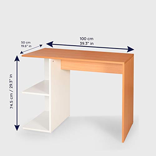 Image of Multipurpose Engineered Wood Office Table (Large, Intal Beech & White)