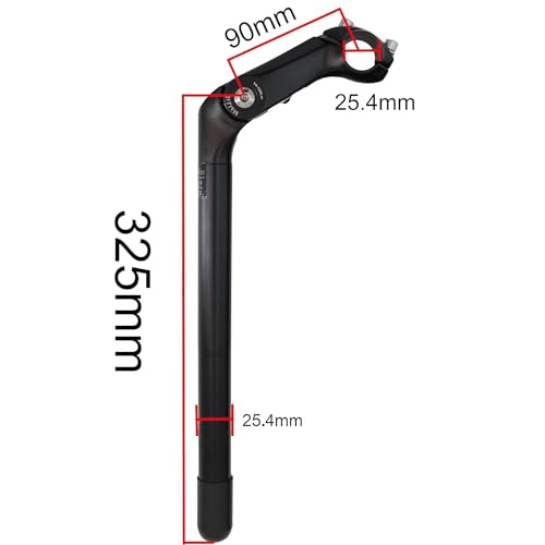 SENQI Adjustable Quill Stem Alloy 90mm Bike Handlebar Stem 325 Tube Extension for Mountain Bike Road Bike 25.4 * 25.4mm Black - Image 2