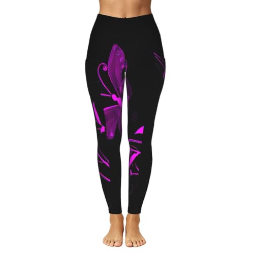 Pantalones de yoga holgados con estampado de mariposas moradas y negras para mujer de descanso 2
