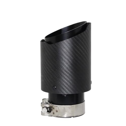 Punta de escape de fibra de carbono mate y acero inoxidable negro de diseño 1