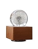 SEINHIJO Caja de Música Rodante Lámpara Interior Decorativa Regalo Bola de Cristal Haya Base 11cm
