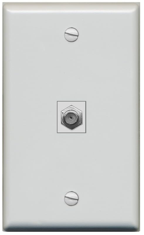 RiteAV 1 Port Coax Cable TV F-Type Wall Plate Outlet [Brown