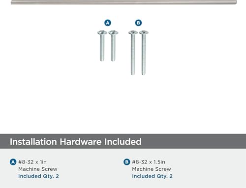 Image of Amerock 16-3 /8 inch Bar Pulls Stainless Steel Drawer Pull | 16-3 /8 inch (416mm) Center-to-Center Mounting Distance and 19-1 /2 inch Overall Length, Durable Stainless Steel Cabinet Hardware