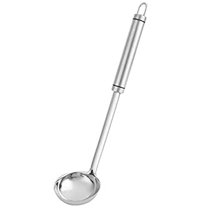 Soeplepel roestvrij staal, roestvrijstalen soeplepel, hittebestendig en antislip voor roeren, porteren en serveren van soepen koken, jus keukengereedschap(Small spoon)