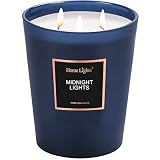 HomeLights Highly Scented Soy Candles Big 33.3 oz for Home. 3 Cotton Wicks, Smokeless Long Lasting 7