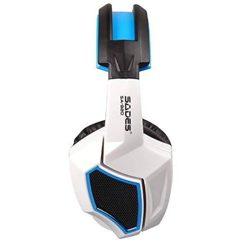 PS4 cuffie da gioco, SA920 3.5m Over-ear con cancellazione del rumore Gaming Headset con Hidden microfono per PC MAC XBOX 360 Tavolo in bianco e nero