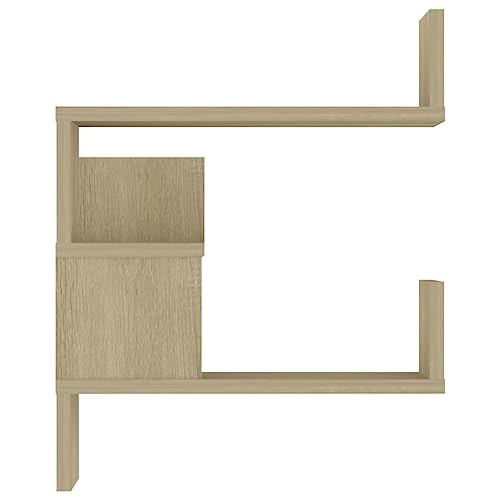 Étagère d'angle murale solution rangement coin vide bois Sonoma