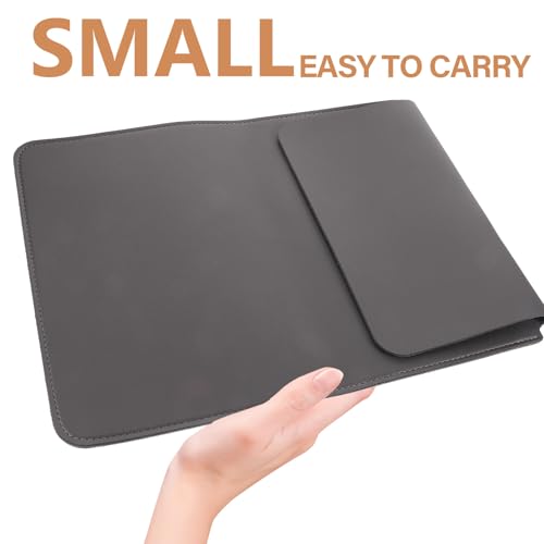 Funda para portátil de cuero PU de 14 pulgadas gris oscuro miniatura 4