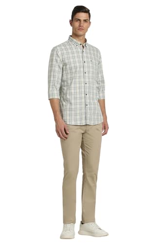 Image of Peter England Men 100% Cotton Slim Fit Checkered Casual Everyday Full Sleeve Shirt |