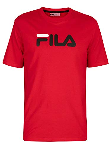Fila Uomo T-Shirt con Logo Eagle, Rosso, L