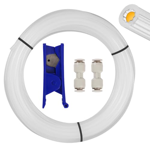 Image of Sovol Upgraded PTFE Tube 5M /16.4ft, Low Resistance Star-Shaped Inner with 2 Couplers 1 Tubing Cutter for Ultra Smooth Flow High Temp 260C, for Bambu lab X1 / X1C / P1P / P1S / A1 / A1 Mini FDM 3D Printer