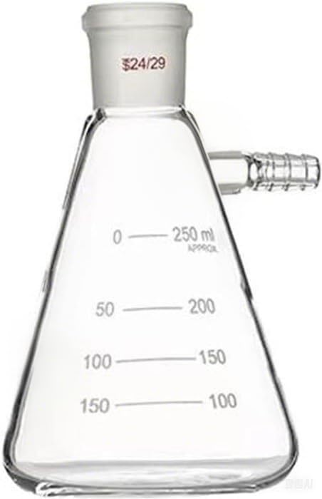 Frasco de vidrio for laboratorio, 1 frasco succión filtración boca molienda al vacío 25 ml a 2000(2000ml caliber24)