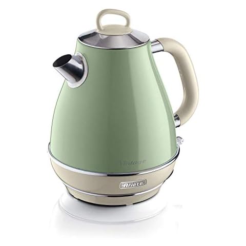 Ariete 2869/04 Retro Style Cordless Jug Kettle, Cool to Touch Exterior and Removable Filter, Vintage Design, 2000 W, 1.7 liters, Green Cover