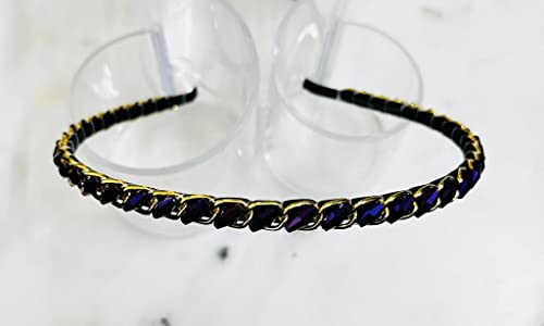 Image of Sleek Chain with Black Rainbow Drum Stone Chain Stones Hairbands /Headbands for Girls & Women (Pack of 1)