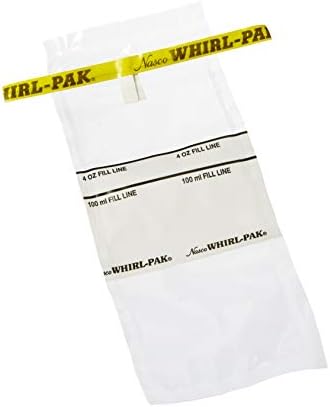 Whirl-pak B01062WA Bags, 118 mL, Write-On, 75 mm x 185 mm (Pack of 500)