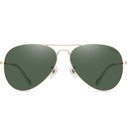 Image of DUCO Classic Aviator Sunglasses for Men Women Retro Polarized Sun Glasses UV400 Protection Driving Fishing 3025