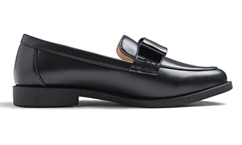 Image of FEVERSOLE Women's Fashion Dress Comfort Low Heel Office Penny Loafer Flats