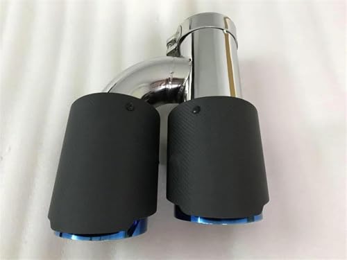 Tuyau d'échappement universel double H bleu 76-101mm pour BMW Série 3