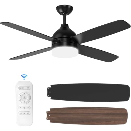 Reviews de Ventiladores de techo que puedes comprar esta semana. 42 Ventiladores de techo con luces de 52in/132cm, Ventilador de techo empotrado con control remoto de luces, 6 Velocidades, luz LED de 3 colores, 3 cuchillas,Motor CC reversible