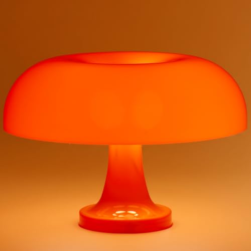Vellari Orange Mushroom Lamp Cordless Rechargeable Touch Dimmable Desk lamp