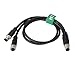 HangTon 4-pin A-Code M12 Male Female Splitter Cable for Banner Industrial Automation Actuator Sensor DeviceNet CANopen PLC IO, PVC Shielded 30cm