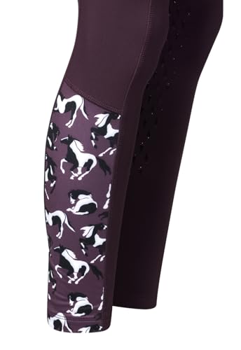 Image of Kerrits Kids Thermo Tech Full Leg Horse Riding Tights | Insulated Lightweight Fleece, Equestrian Legging, Silicone Grip, Pocket