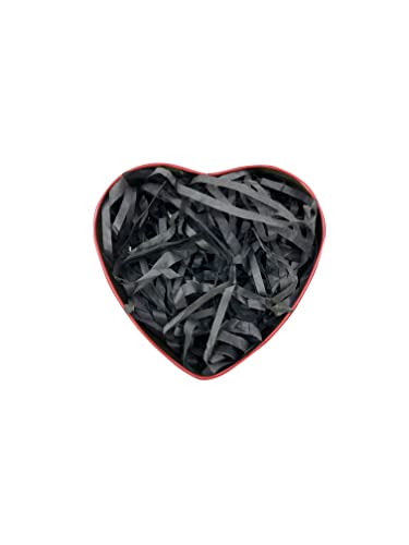 Image of Eco Sarras thin shredded paper crinkle paper grass strips gift tray decoration, gift hamper decorations, gift box fillers, wedding birthday & valentines day gift (200 Grams, Black)