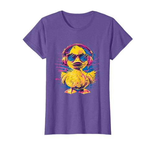 Rubber Duck Rubber Duckling Techno DJ Music Headphones T-Shirt