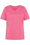 Gerundeter V-Ausschnitt Ulla Popken, Damen, große Größen, T-Shirt, V-Ausschnitt, Halbarm