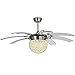 Moderner versenkbarer Kristall-Deckenventilator mit LED-Licht, 48 Zoll gebürsteter Nickel-Finish-Fernbedienungs-Kronleuchter, industrieller elektrischer Ventilator mit 8 Acrylflügeln (Farbe : B-S