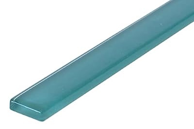 UDS Premium Quality Teal 1" x 12" Glass Liner and Trim- Blue- for Kitchen Backsplash, Bathrooms, Showers, etc