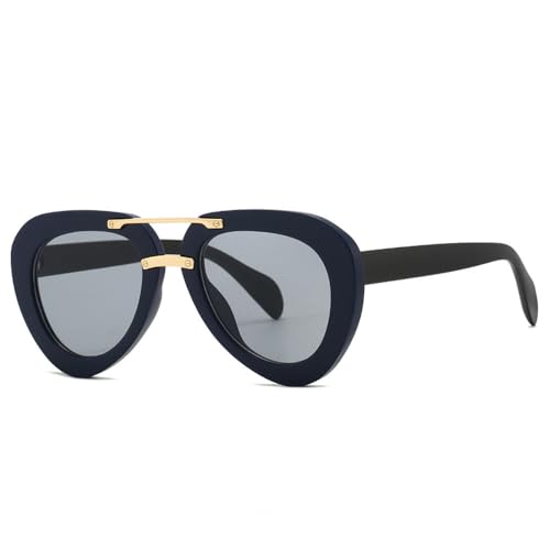 Lunettes de soleil double pont UV400 bleu vert homme et femme taille unique