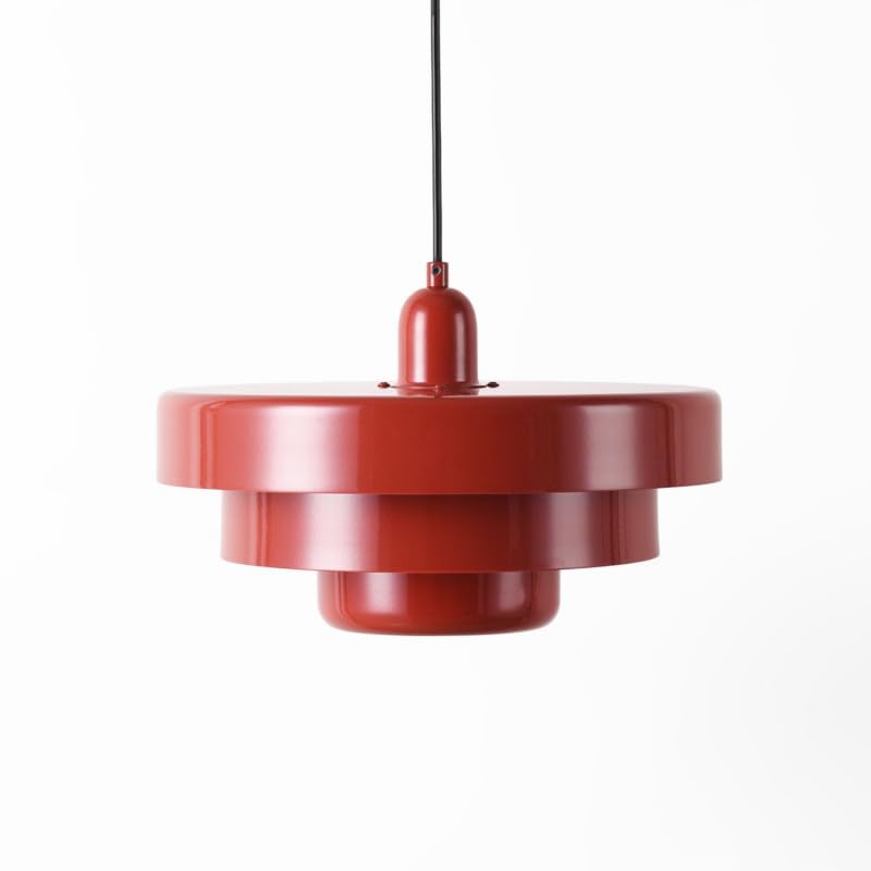 BARCELONA LED Lampa Wisząca MACARRON Czerwony 3-Poziomowa Metal Żelazo, Styl Bauhaus Minimalistyczny, Pośrednie Oświetlenie Bez Oślepiania, Klasyczna Vintage Nowoczesna Luksusowa E27