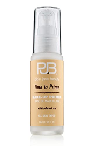 Plain Jane Beauty - Time To Prime - Natural and Organic Makeup Foundation Primer - dimethicone-free, 88% organic ingredients, 1.2 oz/34 ml