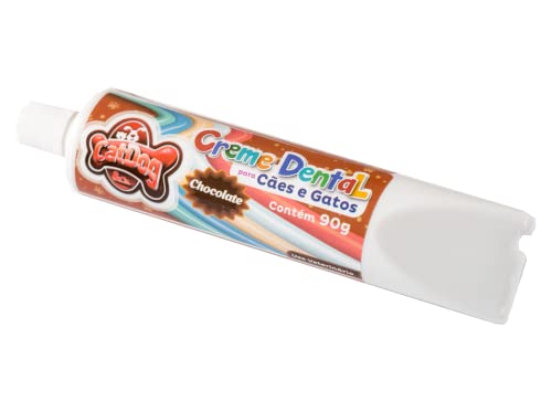 Conjunto Bolsa com Creme Dental Chocolocate e Escova Dedeira para Cães e Gatos