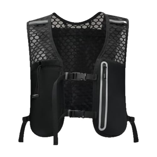 predolo Backpack, Running Vest Pack Portable for Women Men Phone Pockets Vest for Hiking Trail Cycling, Black