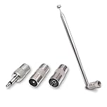 Dab Aerial FM Antenna for Hifi – 75 Ohm Telescopic Radio Antenna with 3 Adapters – Unbalanced F Type Connector for Stereo Receiver & Mini System – Improve Indoor FM DAB Radio Signal Reception