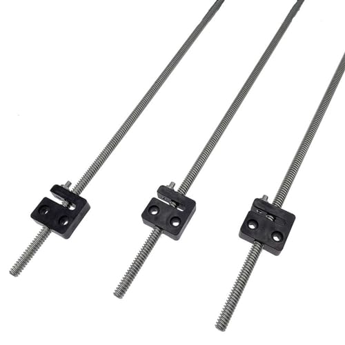 Threaded Backlash 3pcs T8 Lead Screw with Anit Backlash Nut 2mm Pitch 4mm Lead TR8x4 Metric Thread Screw 380mm 480mm 580mm Trapezoidal Rod Screw trapezoidal (Color : No Coupler, Size : 580mm)