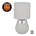 Produktbild Relaxdays Nachttischlampe Touch dimmbar, moderne Touch Lampe, 3 Stufen, E14, Tischlampe, HxD: 32,5 x 18 cm, grau-silber
